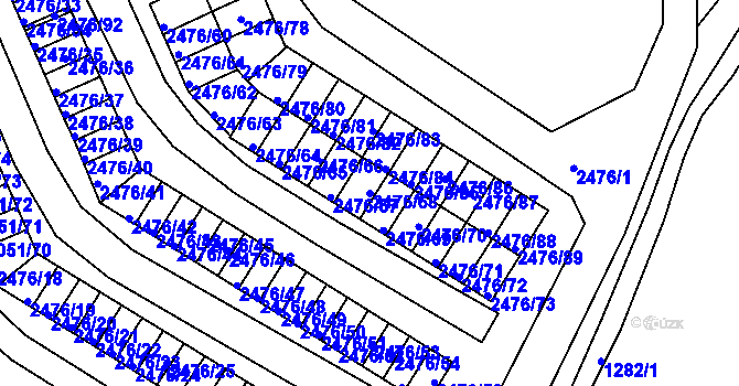 Parcela st. 2476/68 v KÚ Bílovec-město, Katastrální mapa