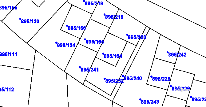 Parcela st. 895/164 v KÚ Bílovec-město, Katastrální mapa