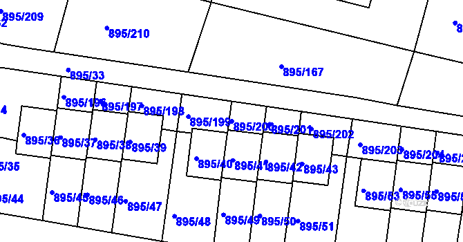 Parcela st. 895/200 v KÚ Bílovec-město, Katastrální mapa