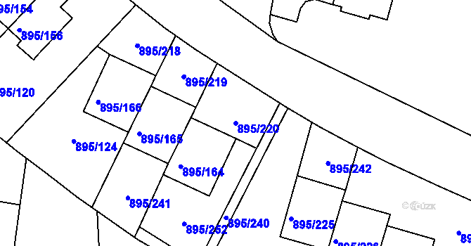 Parcela st. 895/220 v KÚ Bílovec-město, Katastrální mapa