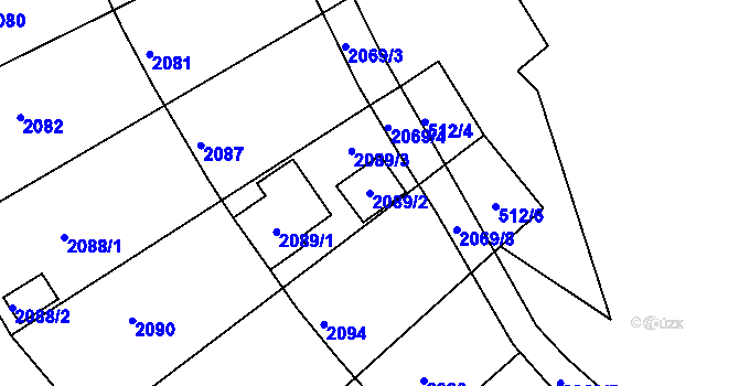 Parcela st. 2089/2 v KÚ Bílovec-město, Katastrální mapa