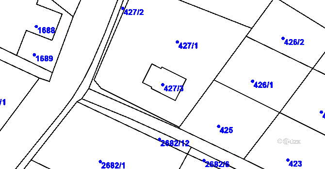 Parcela st. 427/3 v KÚ Bílovec-město, Katastrální mapa
