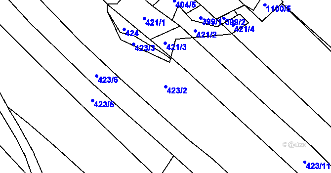 Parcela st. 423/2 v KÚ Bílovec-Horní Předměstí, Katastrální mapa