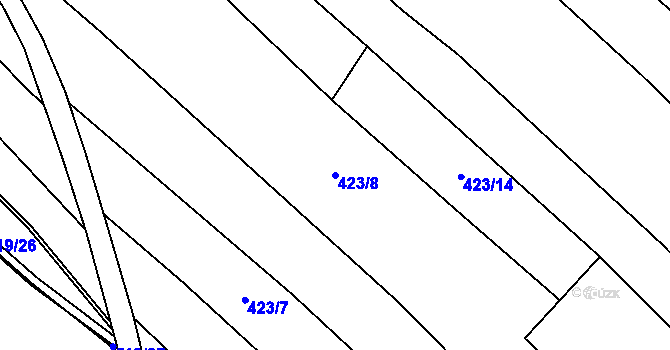 Parcela st. 423/8 v KÚ Bílovec-Horní Předměstí, Katastrální mapa