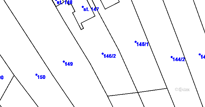 Parcela st. 146/2 v KÚ Včelary, Katastrální mapa