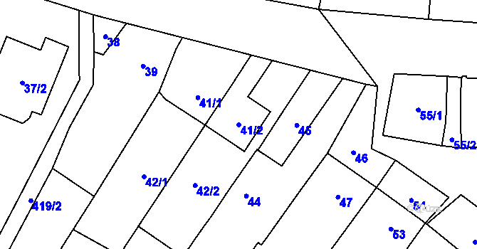 Parcela st. 41/2 v KÚ Lutotín, Katastrální mapa