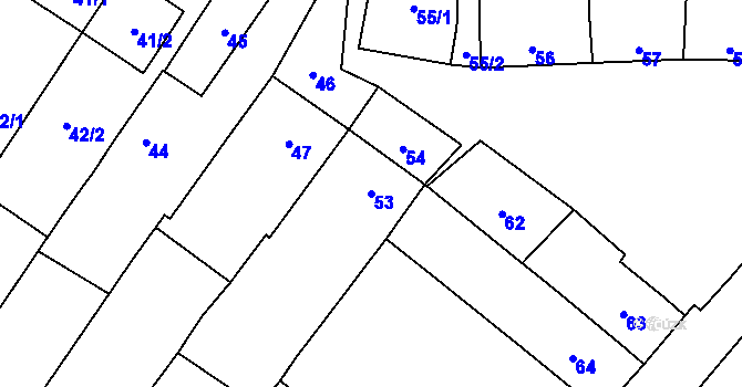 Parcela st. 53 v KÚ Lutotín, Katastrální mapa