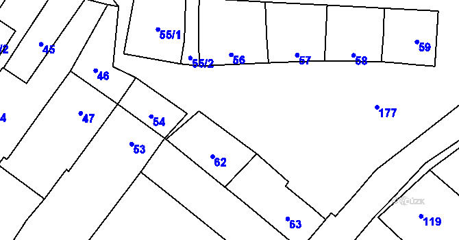 Parcela st. 61 v KÚ Lutotín, Katastrální mapa
