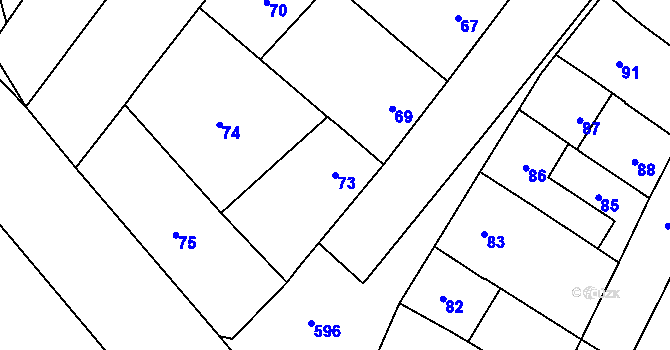 Parcela st. 73 v KÚ Lutotín, Katastrální mapa