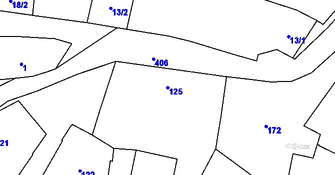 Parcela st. 125 v KÚ Lutotín, Katastrální mapa