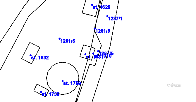 Parcela st. 1287/5 v KÚ Bílovice nad Svitavou, Katastrální mapa