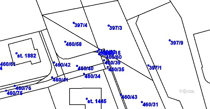 Parcela st. 460/60 v KÚ Bílovice nad Svitavou, Katastrální mapa