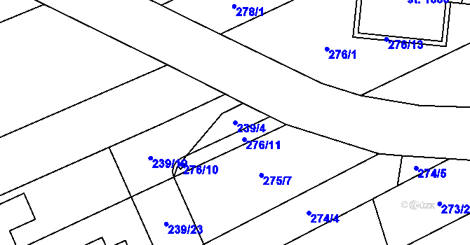 Parcela st. 239/4 v KÚ Bílovice nad Svitavou, Katastrální mapa
