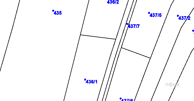 Parcela st. 436 v KÚ Bílovice nad Svitavou, Katastrální mapa