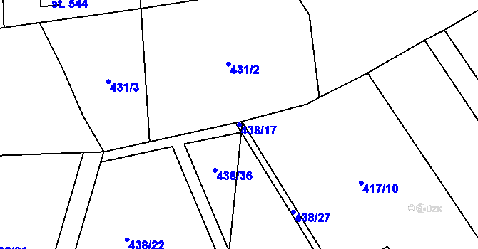 Parcela st. 438/17 v KÚ Bílovice nad Svitavou, Katastrální mapa