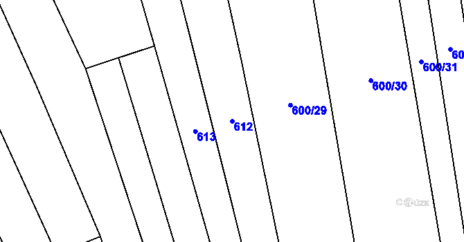 Parcela st. 612 v KÚ Bílovice nad Svitavou, Katastrální mapa