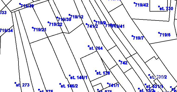 Parcela st. 264 v KÚ Bílovice nad Svitavou, Katastrální mapa