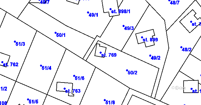 Parcela st. 769 v KÚ Bílovice nad Svitavou, Katastrální mapa