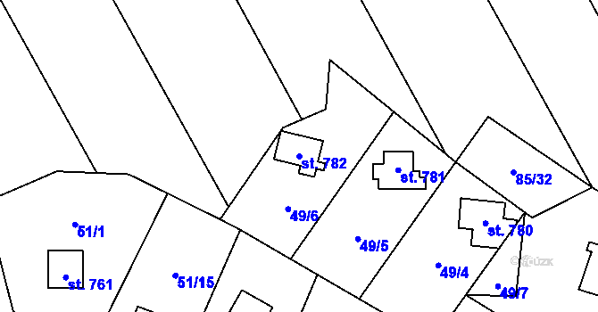 Parcela st. 782 v KÚ Bílovice nad Svitavou, Katastrální mapa