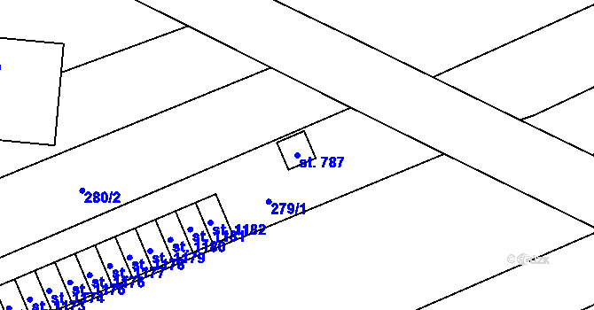 Parcela st. 787 v KÚ Bílovice nad Svitavou, Katastrální mapa