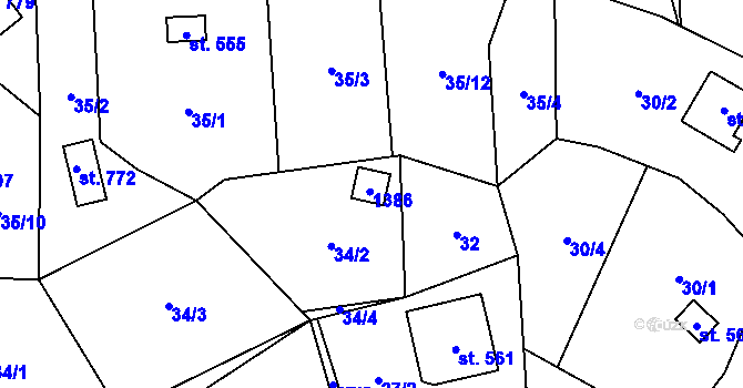 Parcela st. 917 v KÚ Bílovice nad Svitavou, Katastrální mapa
