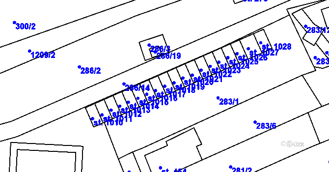 Parcela st. 1018 v KÚ Bílovice nad Svitavou, Katastrální mapa