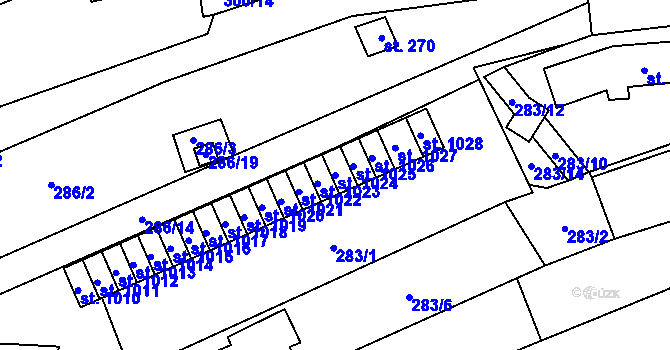 Parcela st. 1024 v KÚ Bílovice nad Svitavou, Katastrální mapa