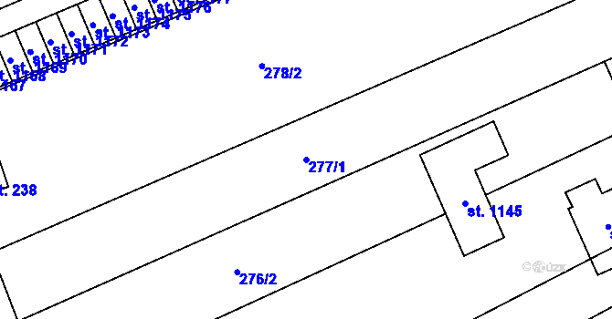 Parcela st. 277/1 v KÚ Bílovice nad Svitavou, Katastrální mapa