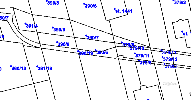 Parcela st. 390/6 v KÚ Bílovice nad Svitavou, Katastrální mapa