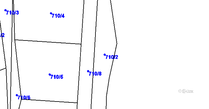 Parcela st. 710/2 v KÚ Bílovice nad Svitavou, Katastrální mapa