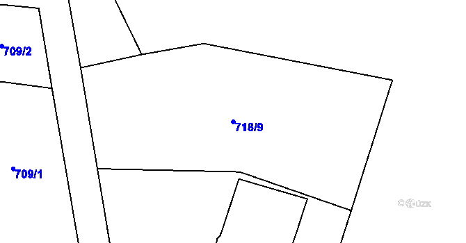 Parcela st. 718/9 v KÚ Bílovice nad Svitavou, Katastrální mapa