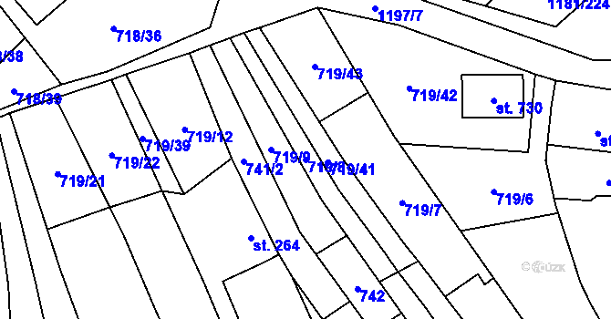 Parcela st. 719/8 v KÚ Bílovice nad Svitavou, Katastrální mapa