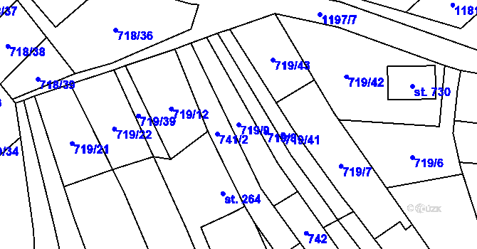 Parcela st. 719/9 v KÚ Bílovice nad Svitavou, Katastrální mapa