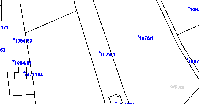 Parcela st. 1079/1 v KÚ Bílovice nad Svitavou, Katastrální mapa