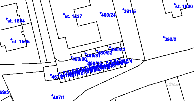 Parcela st. 460/82 v KÚ Bílovice nad Svitavou, Katastrální mapa
