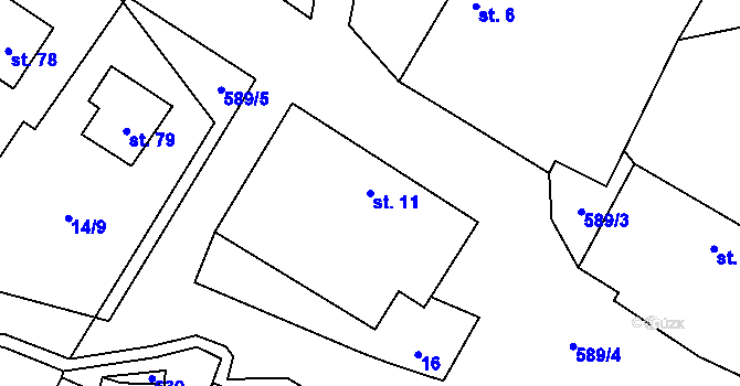 Parcela st. 11 v KÚ Bílsko u Vodňan, Katastrální mapa