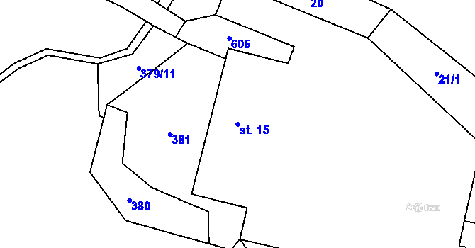 Parcela st. 15 v KÚ Bílsko u Vodňan, Katastrální mapa