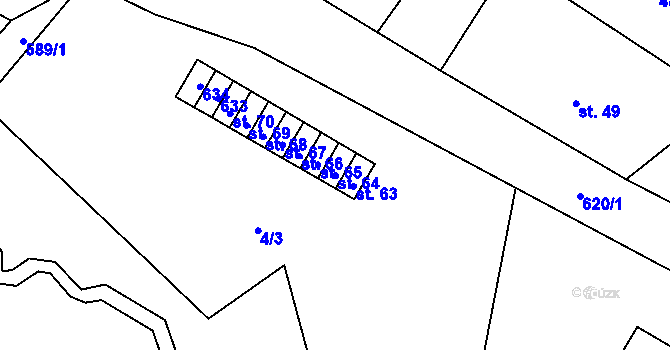 Parcela st. 64 v KÚ Bílsko u Vodňan, Katastrální mapa