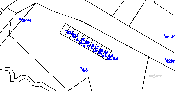 Parcela st. 67 v KÚ Bílsko u Vodňan, Katastrální mapa