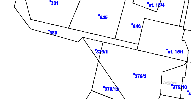 Parcela st. 379/1 v KÚ Bílsko u Vodňan, Katastrální mapa