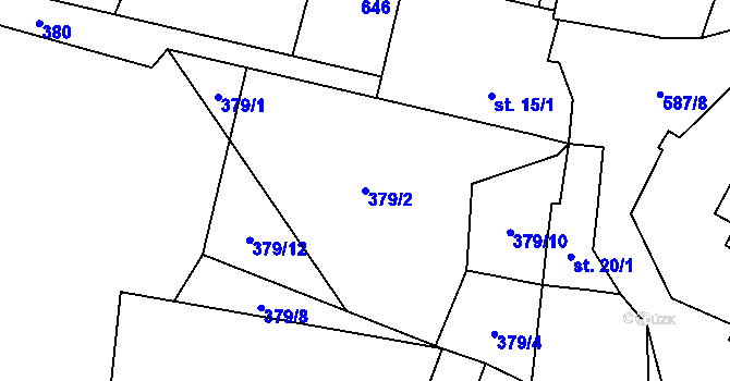 Parcela st. 379/2 v KÚ Bílsko u Vodňan, Katastrální mapa