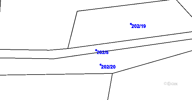 Parcela st. 202/5 v KÚ Bílsko u Vodňan, Katastrální mapa