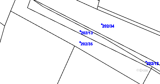Parcela st. 202/35 v KÚ Bílsko u Vodňan, Katastrální mapa