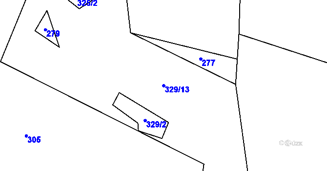 Parcela st. 329/13 v KÚ Bílsko u Vodňan, Katastrální mapa