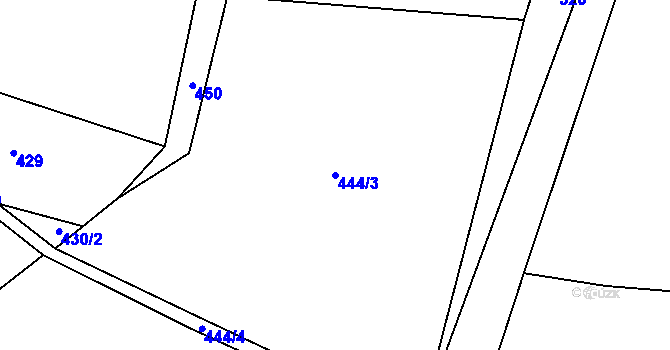 Parcela st. 444/3 v KÚ Bílsko u Vodňan, Katastrální mapa