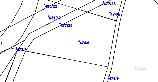 Parcela st. 474/6 v KÚ Bílsko u Vodňan, Katastrální mapa