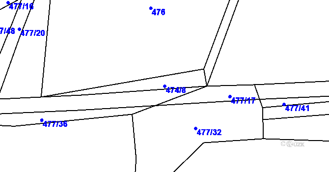 Parcela st. 474/8 v KÚ Bílsko u Vodňan, Katastrální mapa