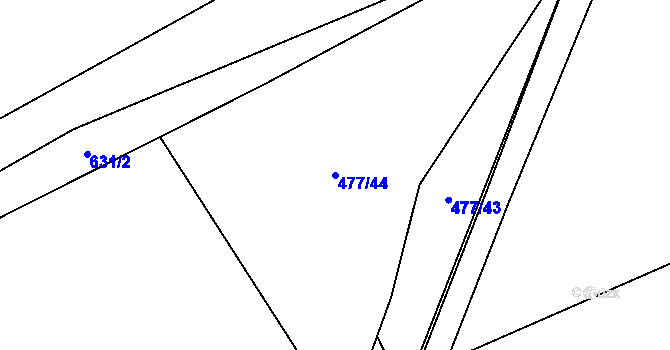 Parcela st. 477/44 v KÚ Bílsko u Vodňan, Katastrální mapa