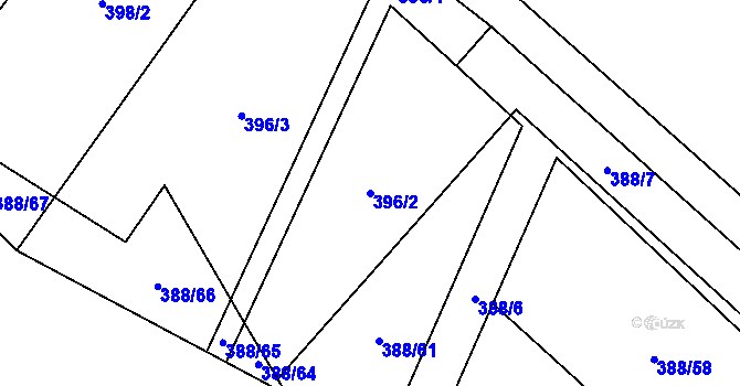 Parcela st. 396/2 v KÚ Bílsko u Vodňan, Katastrální mapa