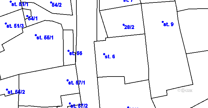 Parcela st. 6 v KÚ Loučka u Bílska, Katastrální mapa